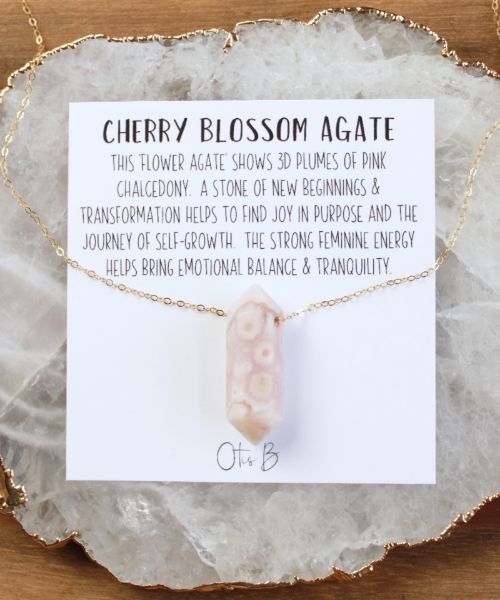 Picture of Cherry Blossom Agate Point Necklace