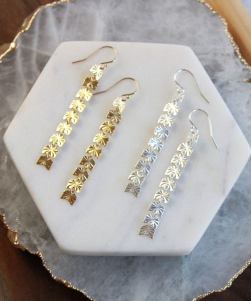 chevron earring gold and silver